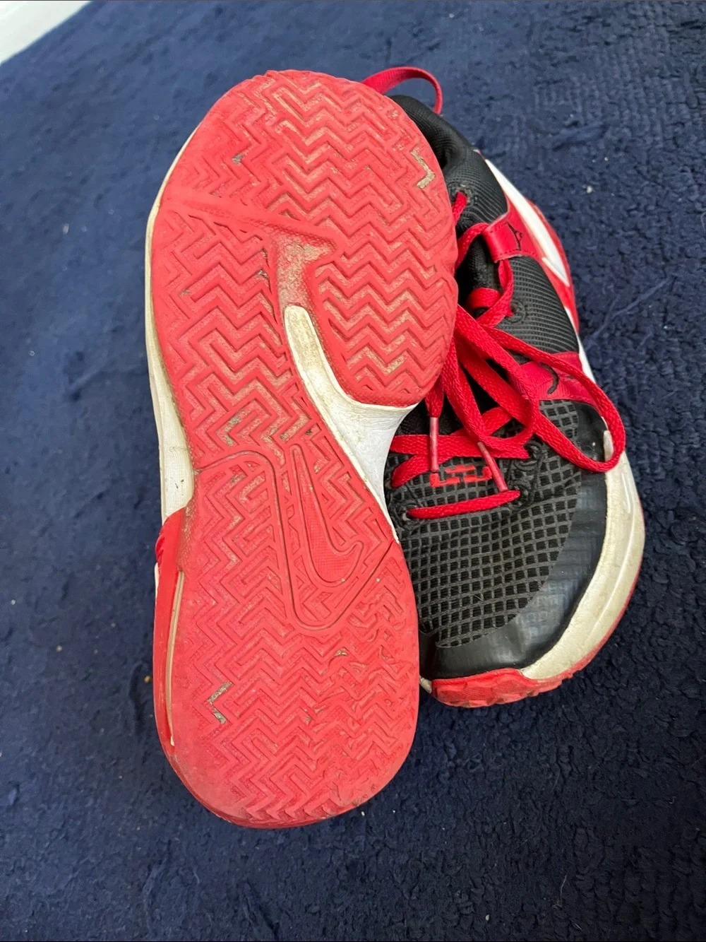 Nike Black & Red Basketball Sneakers with White Swoosh